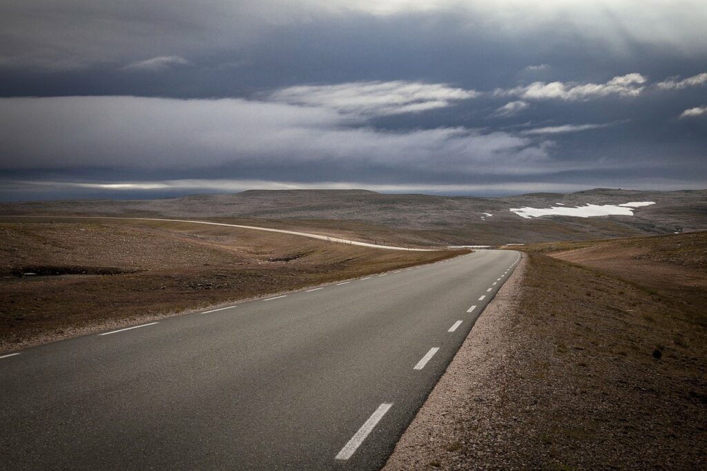 road, norway, tundra